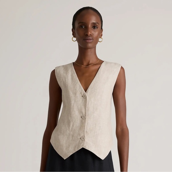 Quince Tops - Quince 100% European Linen Vest